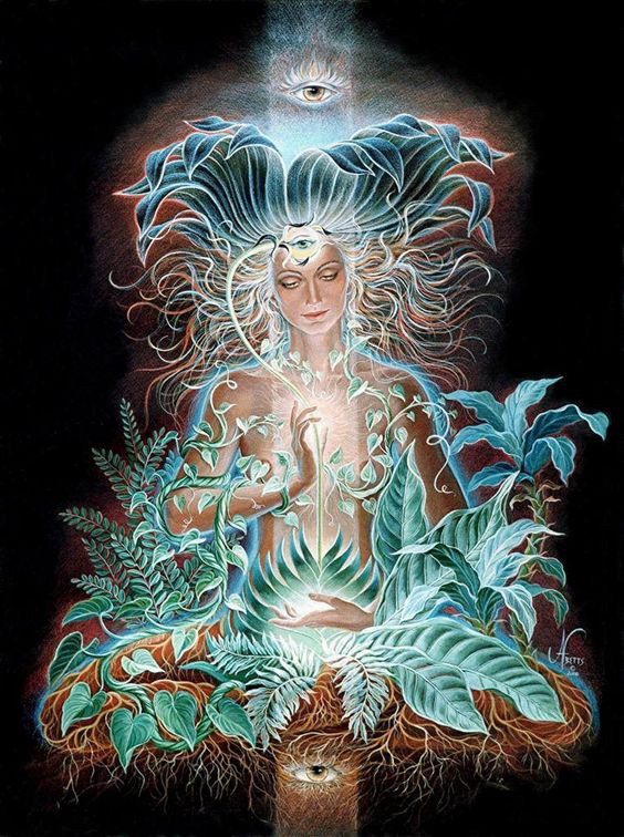 Depiction of the mother god of ayahuasca, also known as mother aya